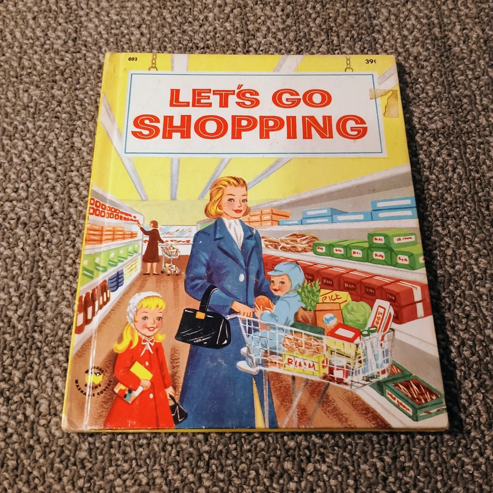 Vintage 1958 Wonder Book Let's Go Shopping Guyon Brooke Nancy Meyerhoff 693